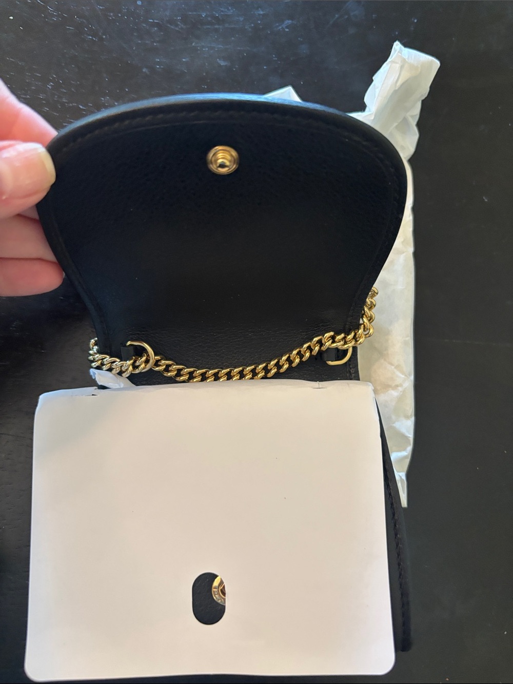 Gucci Black Leather Mini Wallet with Gold Double G - Picture 3 of 9